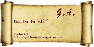 Galle Arnó névjegykártya
